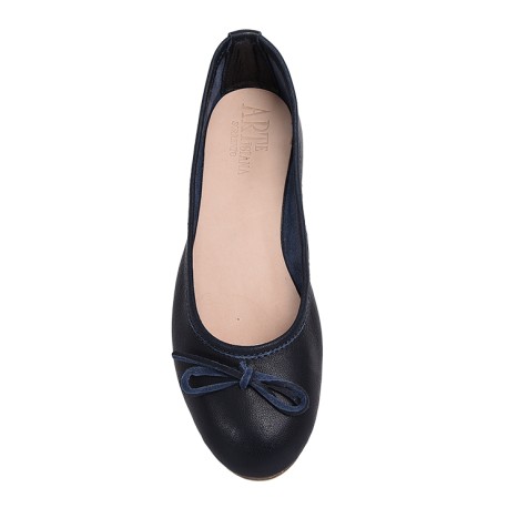 Blue Calf Leather Ballerina Flat - Arte Artigiana Sorrento