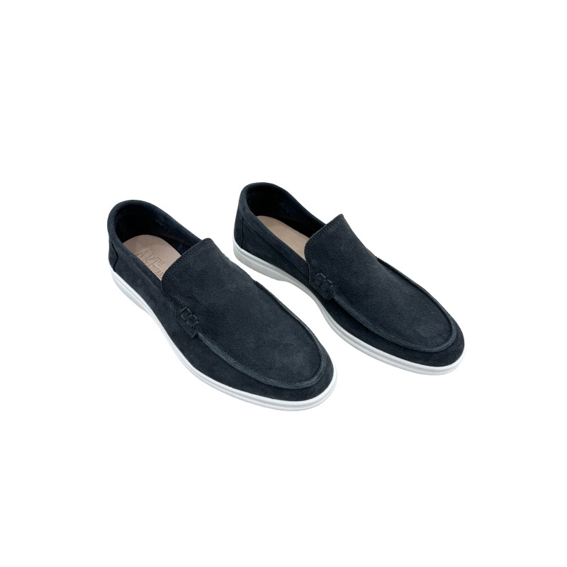 Moccasin "King" suede calf leather black