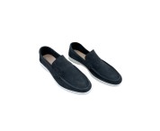 Moccasin "King" suede calf leather black