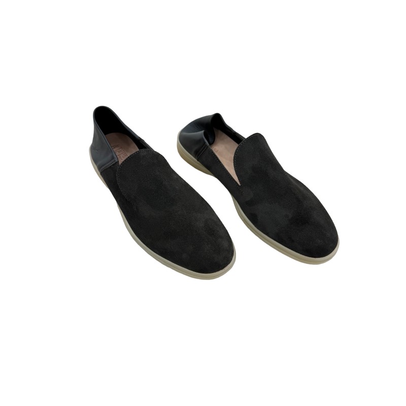 Moccasin "King" suede calf leather black