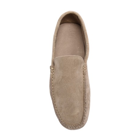 Beige Suede Mocassin in calf leather - Arte Artigiana Sorrento